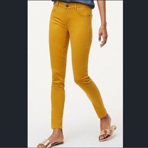 Mustard yellow cropped & cuffed denim pants